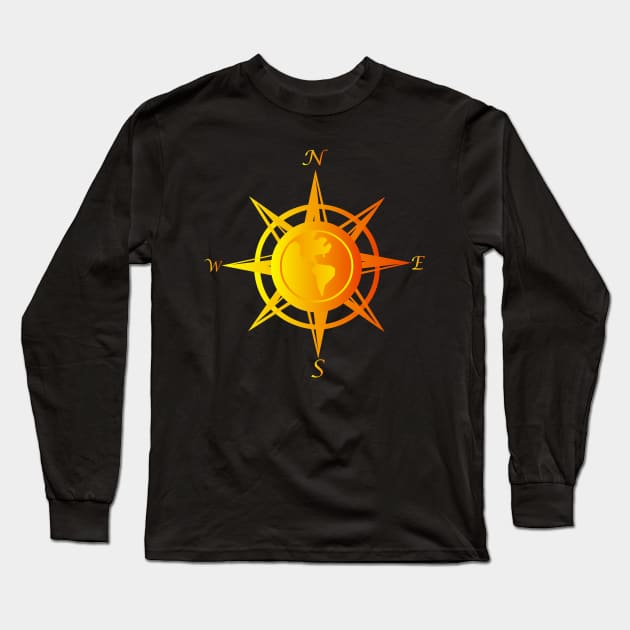 Compass rose with cardinal points Long Sleeve T-Shirt by SAMUEL FORMAS
